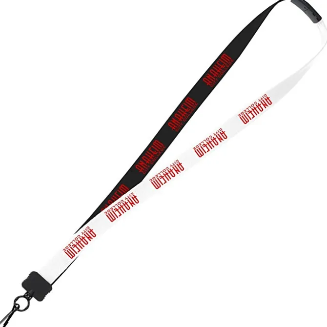 Two-Tone Cotton Lanyard - 7/8 inches - Metal Swivel Snap Hook