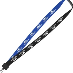 Two-Tone Cotton Lanyard - 7/8 inches - Plastic Swivel Snap Hook