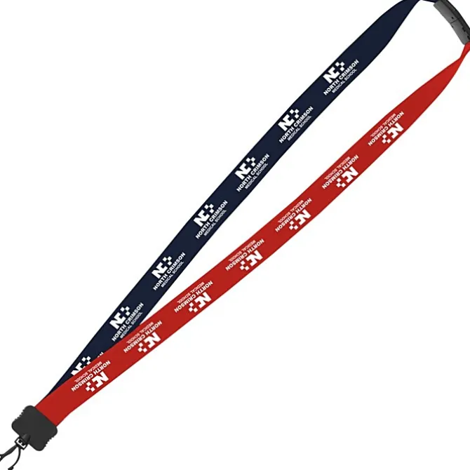 Two-Tone Cotton Lanyard - 7/8 inches - Plastic Swivel Snap Hook