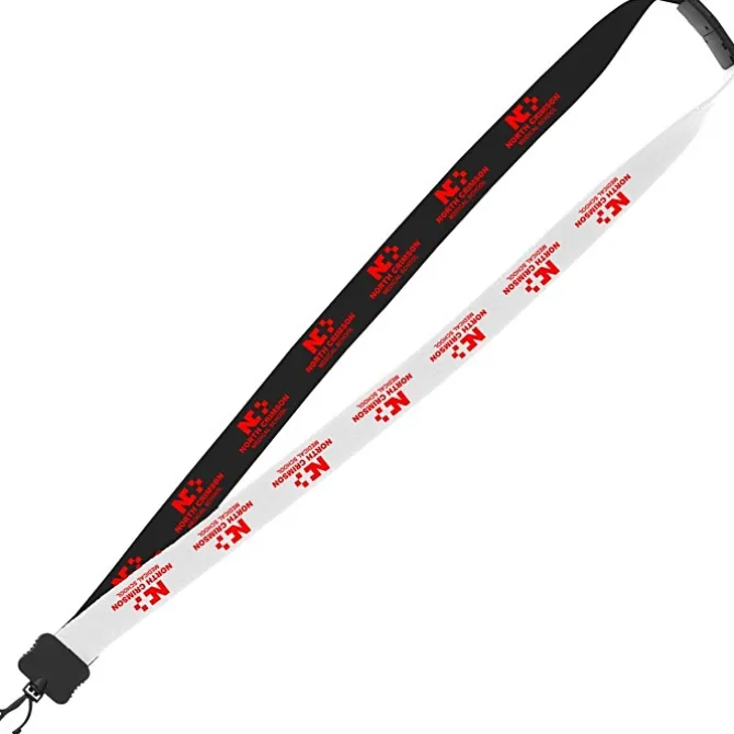 Two-Tone Cotton Lanyard - 7/8 inches - Plastic Swivel Snap Hook