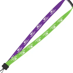 Two-Tone Cotton Lanyard - 7/8 inches - Plastic Swivel Snap Hook