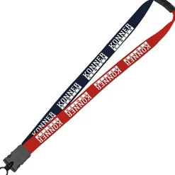 Two-Tone Cotton Lanyard - 7/8 inches - Snap Buckle Release
