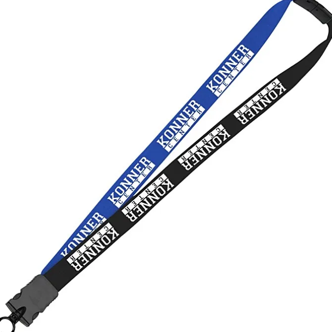 Two-Tone Cotton Lanyard - 7/8 inches - Snap Buckle Release