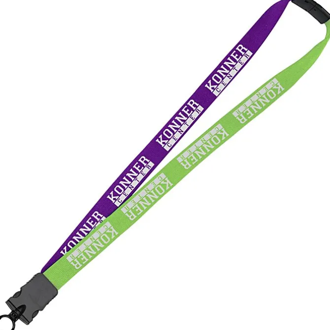 Two-Tone Cotton Lanyard - 7/8 inches - Snap Buckle Release