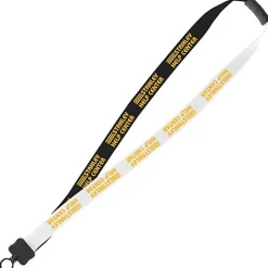 Two-Tone Cotton Lanyard - 7/8 inches - Plastic O-Ring - 24 hr