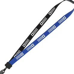 Two-Tone Cotton Lanyard - 7/8 inches - Large Metal Bulldog Clip - 24 hr