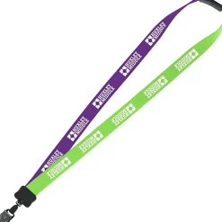 Two-Tone Cotton Lanyard - 7/8 inches - Large Metal Bulldog Clip - 24 hr