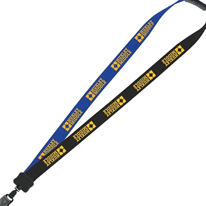 Two-Tone Cotton Lanyard - 7/8 inches - Large Metal Bulldog Clip - 24 hr