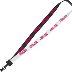 Two-Tone Cotton Lanyard - 7/8 inches - Metal Lobster Claw - 24 hr