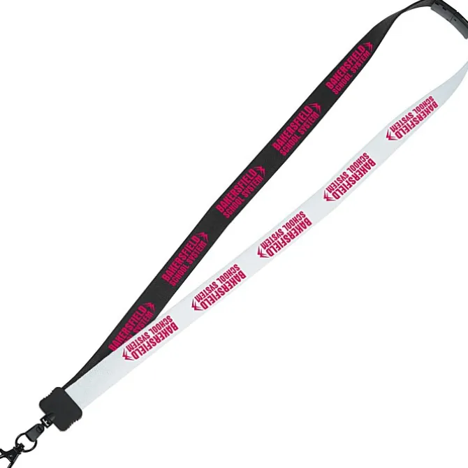 Two-Tone Cotton Lanyard - 7/8 inches - Metal Lobster Claw - 24 hr