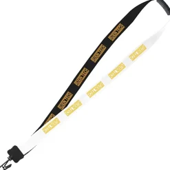 Two-Tone Cotton Lanyard - 7/8 inches - Plastic Bulldog Clip - 24 hr