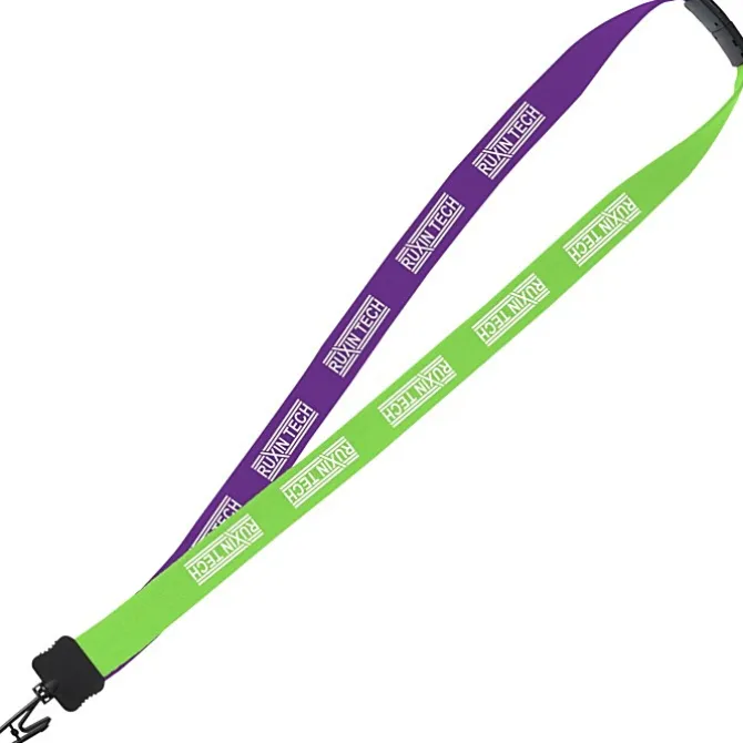 Two-Tone Cotton Lanyard - 7/8 inches - Plastic Bulldog Clip - 24 hr