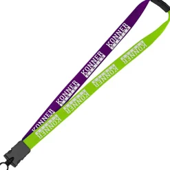Two-Tone Cotton Lanyard - 7/8 inches - Snap Buckle Release - 24 hr