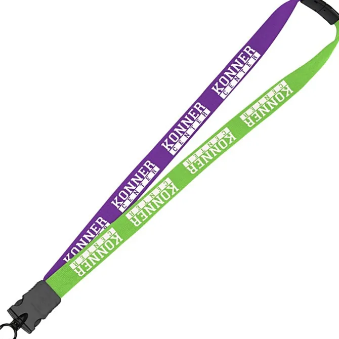 Two-Tone Cotton Lanyard - 7/8 inches - Snap Buckle Release - 24 hr