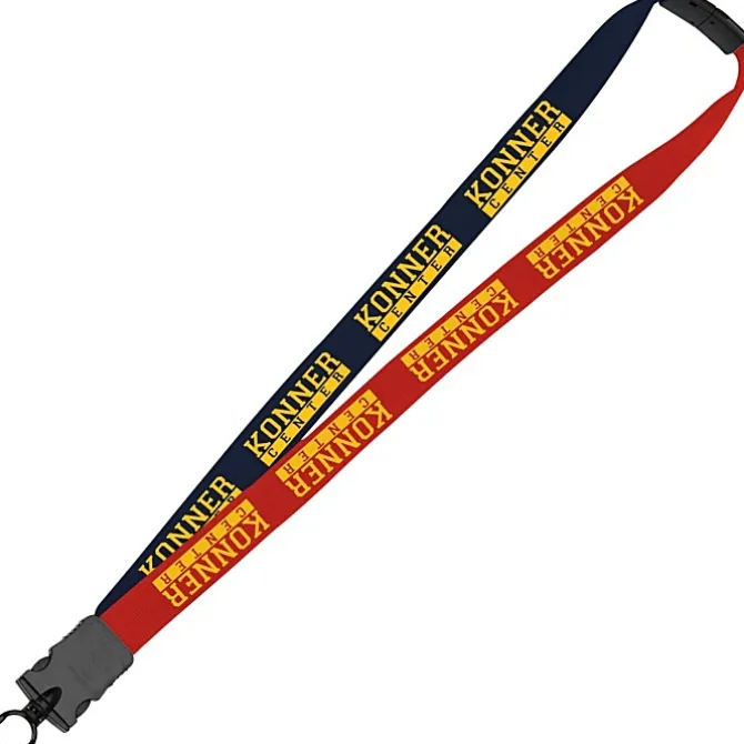 Two-Tone Cotton Lanyard - 7/8 inches - Snap Buckle Release - 24 hr