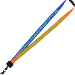 Two-Tone Smooth Nylon Lanyard - 7/8 inches - 34 inches - Metal Lobster Claw
