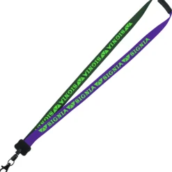 Two-Tone Smooth Nylon Lanyard - 7/8 inches - 34 inches - Metal Lobster Claw