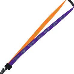 Two-Tone Smooth Nylon Lanyard - 7/8 inches - 34 inches - Plastic Bulldog Clip