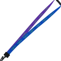 Two-Tone Smooth Nylon Lanyard - 7/8 inches - 34 inches - Plastic Bulldog Clip