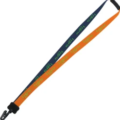 Two-Tone Smooth Nylon Lanyard - 7/8 inches - 34 inches - Plastic Bulldog Clip