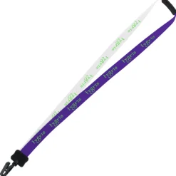 Two-Tone Smooth Nylon Lanyard - 7/8 inches - 34 inches - Plastic Bulldog Clip