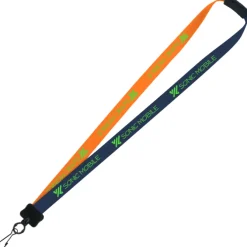 Two-Tone Smooth Nylon Lanyard - 7/8 inches - 34 inches - Metal Swivel Snap Hook