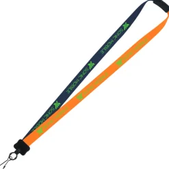 Two-Tone Smooth Nylon Lanyard - 7/8 inches - 34 inches - Metal Swivel Snap Hook