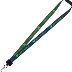 Two-Tone Smooth Nylon Lanyard - 7/8 inches - 34 inches - Metal Swivel Snap Hook