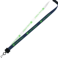 Two-Tone Smooth Nylon Lanyard - 7/8 inches - 34 inches - Metal Swivel Snap Hook