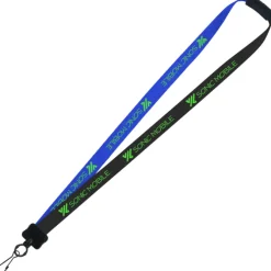 Two-Tone Smooth Nylon Lanyard - 7/8 inches - 34 inches - Metal Swivel Snap Hook