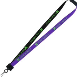 Two-Tone Smooth Nylon Lanyard - 7/8 inches - 34 inches - Metal Swivel Snap Hook