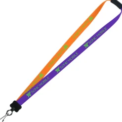 Two-Tone Smooth Nylon Lanyard - 7/8 inches - 34 inches - Metal Swivel Snap Hook