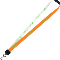 Two-Tone Smooth Nylon Lanyard - 7/8 inches - 34 inches - Metal Swivel Snap Hook