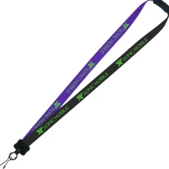 Two-Tone Smooth Nylon Lanyard - 7/8 inches - 34 inches - Metal Swivel Snap Hook