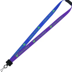 Two-Tone Smooth Nylon Lanyard - 7/8 inches - 34 inches - Metal Swivel Snap Hook