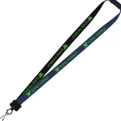 Two-Tone Smooth Nylon Lanyard - 7/8 inches - 34 inches - Metal Swivel Snap Hook