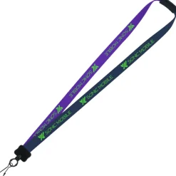 Two-Tone Smooth Nylon Lanyard - 7/8 inches - 34 inches - Metal Swivel Snap Hook