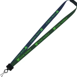 Two-Tone Smooth Nylon Lanyard - 7/8 inches - 34 inches - Metal Swivel Snap Hook