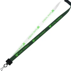 Two-Tone Smooth Nylon Lanyard - 7/8 inches - 34 inches - Metal Swivel Snap Hook