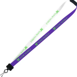 Two-Tone Smooth Nylon Lanyard - 7/8 inches - 34 inches - Metal Swivel Snap Hook