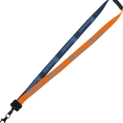 Two-Tone Smooth Nylon Lanyard - 7/8 inches - 36 inches - Metal Lobster Claw
