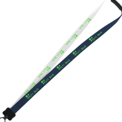 Two-Tone Smooth Nylon Lanyard - 7/8 inches - 34 inches - Plastic O-Ring