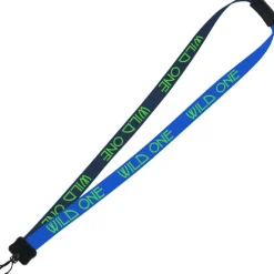 Two-Tone Smooth Nylon Lanyard - 7/8 inches - 34 inches - Plastic Swivel Snap Hook