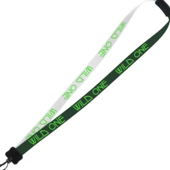 Two-Tone Smooth Nylon Lanyard - 7/8 inches - 34 inches - Plastic Swivel Snap Hook
