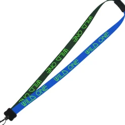 Two-Tone Smooth Nylon Lanyard - 7/8 inches - 34 inches - Plastic Swivel Snap Hook
