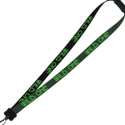 Two-Tone Smooth Nylon Lanyard - 7/8 inches - 34 inches - Plastic Swivel Snap Hook