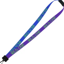Two-Tone Smooth Nylon Lanyard - 7/8 inches - 34 inches - Plastic Swivel Snap Hook