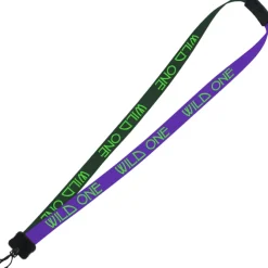 Two-Tone Smooth Nylon Lanyard - 7/8 inches - 34 inches - Plastic Swivel Snap Hook