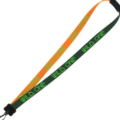 Two-Tone Smooth Nylon Lanyard - 7/8 inches - 34 inches - Plastic Swivel Snap Hook