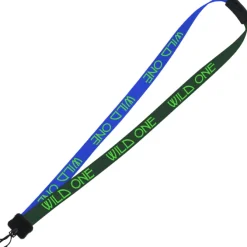 Two-Tone Smooth Nylon Lanyard - 7/8 inches - 34 inches - Plastic Swivel Snap Hook